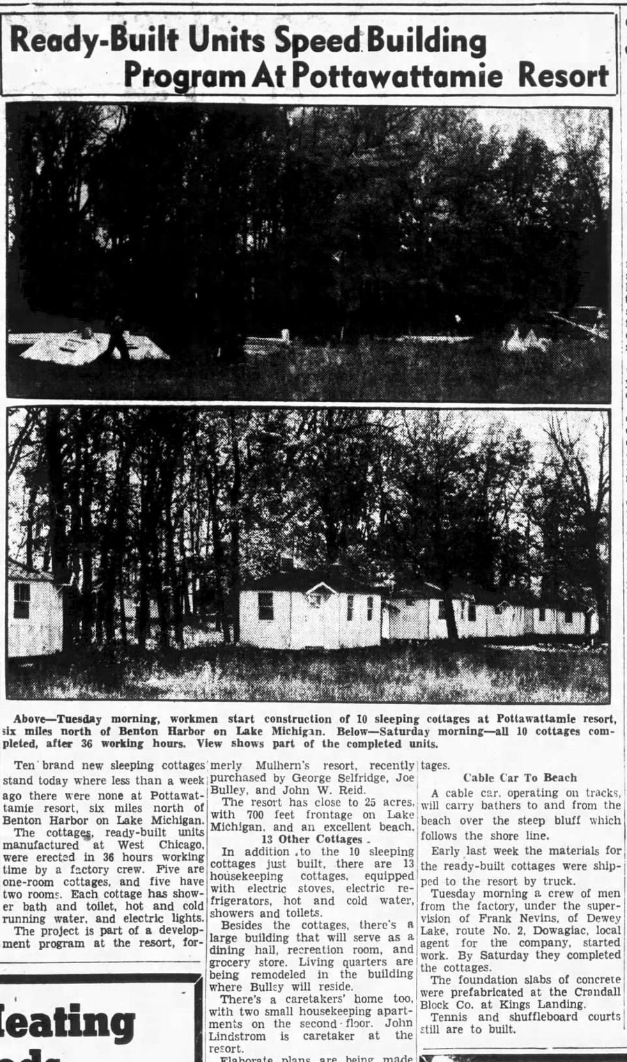 Pottawattamie Resort Motel - Oct 1941 Article